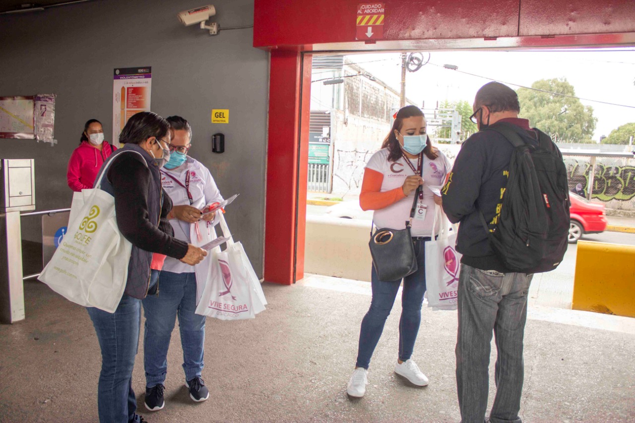 Realizan campaña informativa contra la violencia de género en estaciones del Mexibús #regionmx