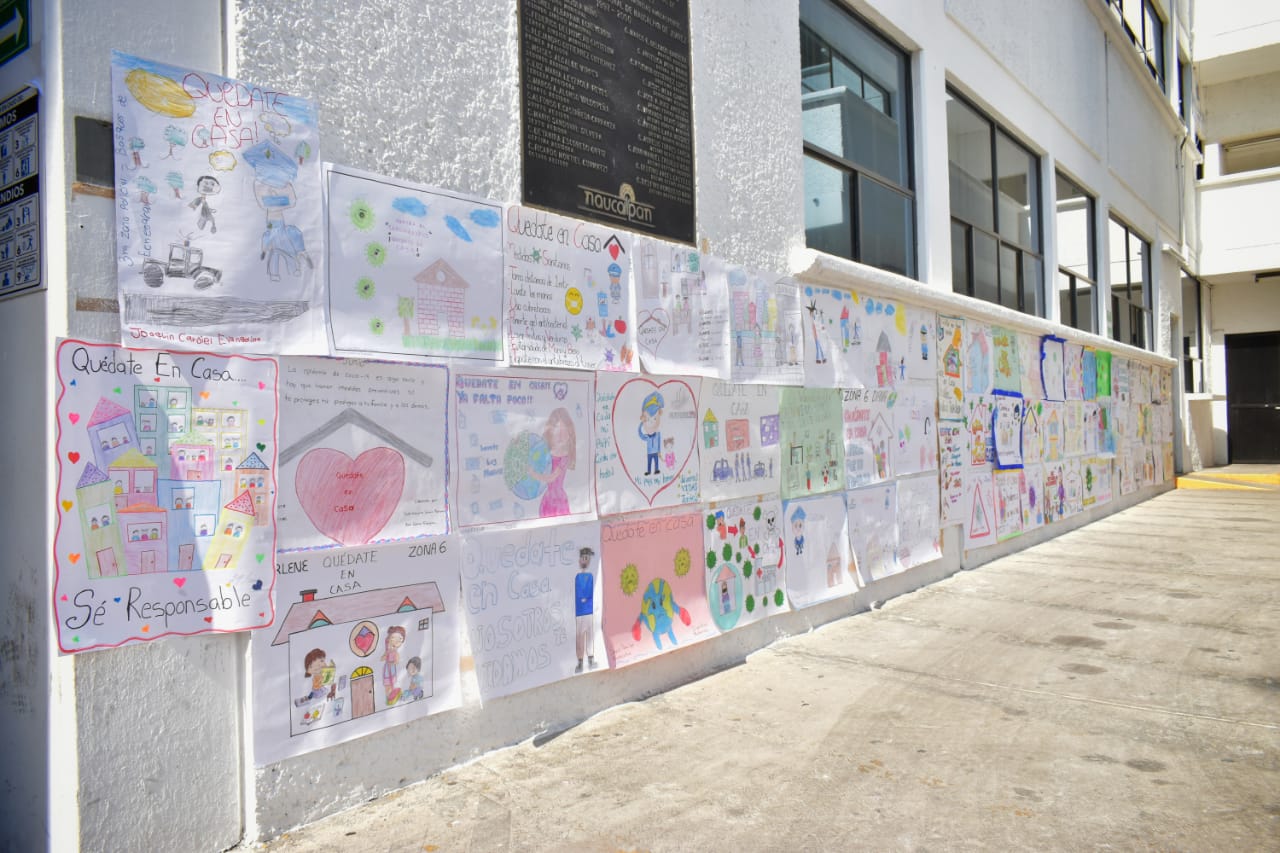 Dibujan hijos de policías mensajes de aliento para sus papás #regionmx