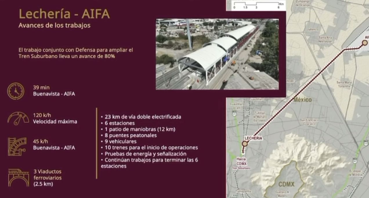 Tren Suburbano Lechería–AIFA reporta 80% de avance #regionmx