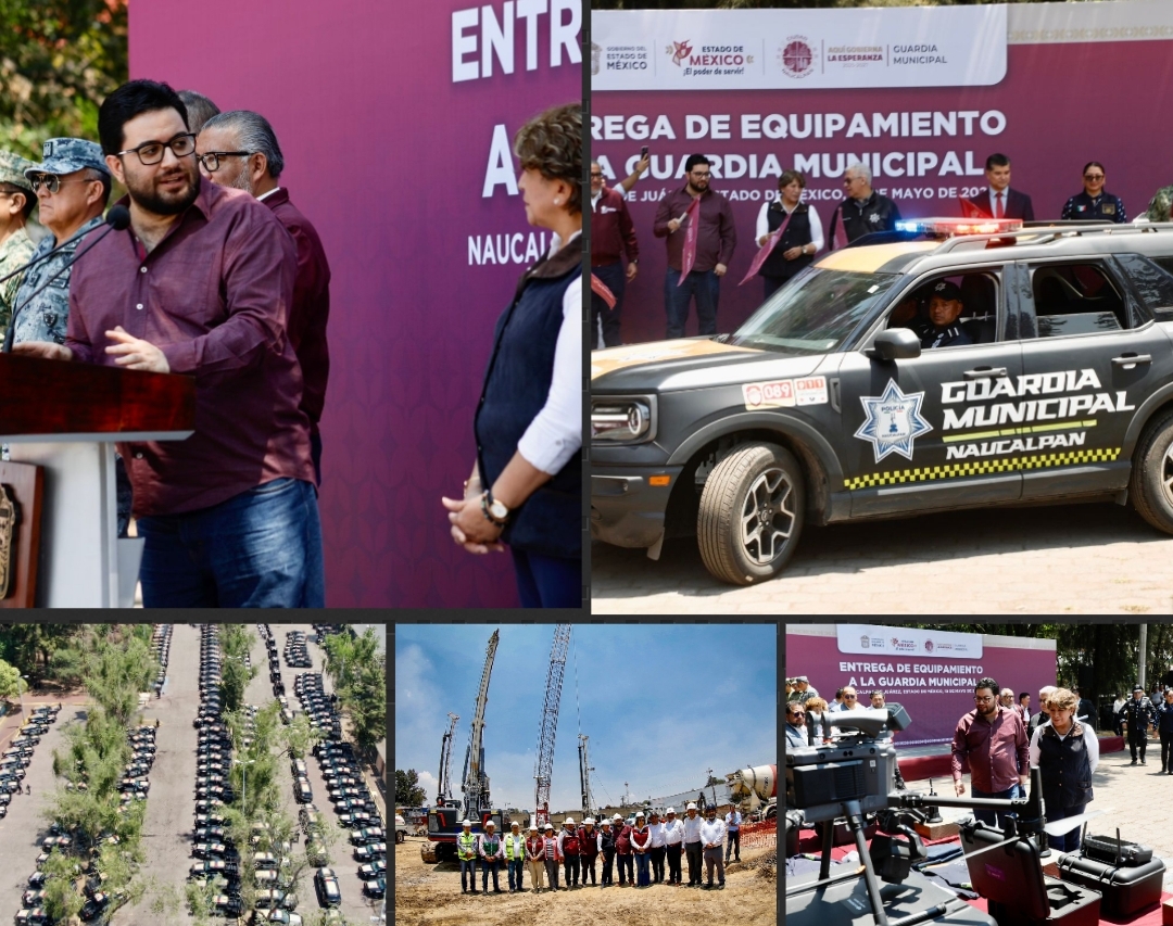 Isaac Montoya y Delfina Gómez dan banderazo a 250 nuevas patrullas para Naucalpan #regionmx